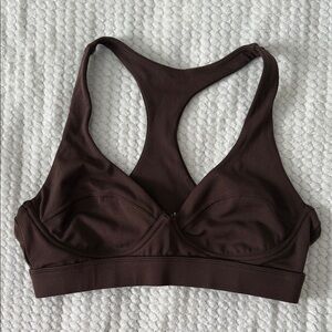 PARAGON Chocolate Brown Racerback Sports Bra